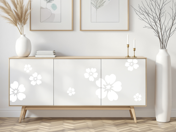 Preview: Moebelfolie Set mit Blumen - Ansicht Farbauswahl