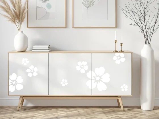 Moebelfolie Set mit Blumen - Ansicht Farbauswahl