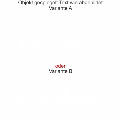 Preview: Konturgeschnittene Möbelfolie mit Leipziger Skyline - Ansicht Ausrichtung mit Farbauswahl und Variante