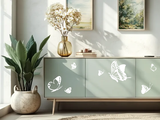 Ansicht Wunschfarbe Sticker für Möbel Schmetterlinge