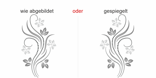 Preview: Bunter Möbelsticker Blütenkunst - Ansicht Ausrichtung