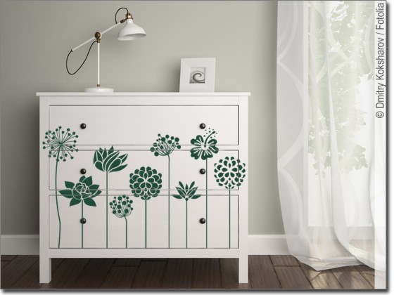 Preview: Möbeltattoo Blumenschmuck