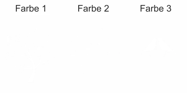 Möbeltattoo mit buntem Baum - Ansicht Farbauswahl
