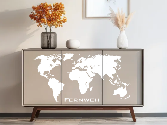Aufkleber für Möbel Weltkarte - Ansicht Farbauswahl