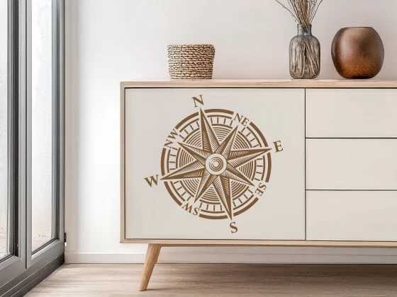 Möbeltattoo Kompass