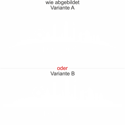Preview: Möbeltattoo London Preview: Möbeldekor Skyline London - Ansicht Ausrichtung mit Farbauswahl und Variante