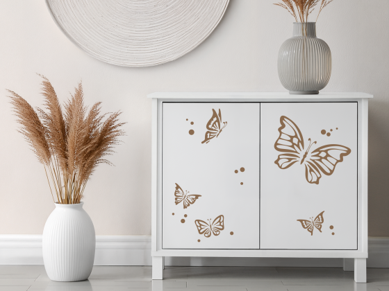 Preview: Möbeltattoo Lustige Falter