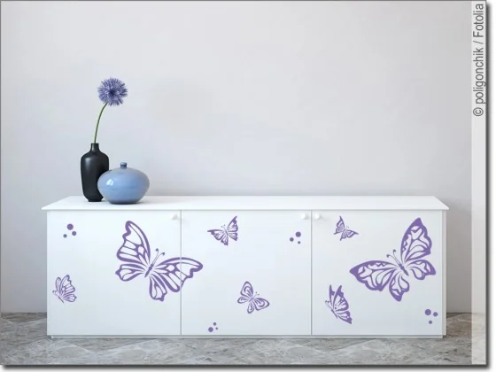 Möbeltattoo Set mit lustigen Schmetterlingen
