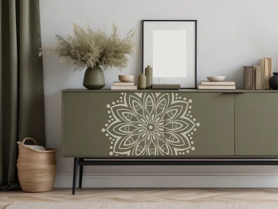 Möbeltattoo mit Mandala Motiv