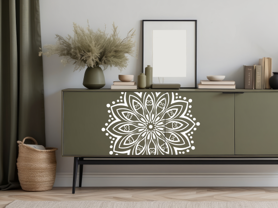 Preview: Möbeltattoo mit Mandala Motiv - Ansicht Farbauswahl