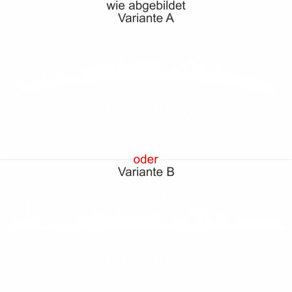 Aufkleber für Möbel mit der Stadt Nürnberg - Ansicht Ausrichtung und Farbauswahl