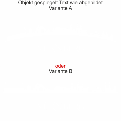 Aufkleber für Möbel mit der Stadt Nürnberg - Ansicht Ausrichtung und Farbauswahl