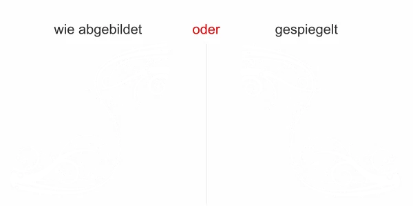 Möbeltattoo mit Wellen Ornament - Ansicht Ausrichtung und Farbauswahl