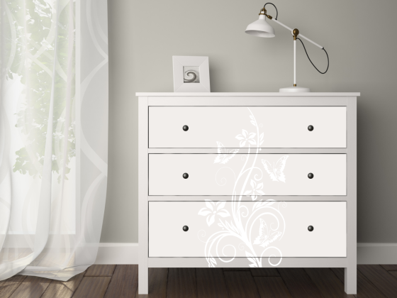 Preview: Möbeltattoo Schmetterlingzauber Preview: Möbeltattoo mit Schmetterlingzauber - Ansicht Farbauswahl