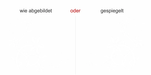 Möbeltattoo mit stilvollem Ornament - Ansicht Ausrichtung und Farbauswahl