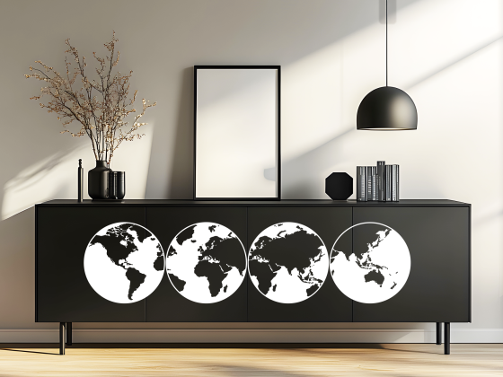 Preview: Weltkarte als dekorativer Möbelaufkleber - Ansicht Farbauswahl
