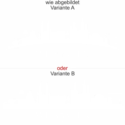 Silhouette von Wiesbaden als Aufkleber für Möbel - Ansicht Ausrichtung mit Farbauswahl und Variante