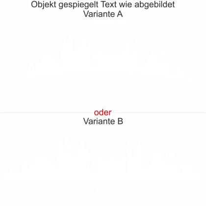 Silhouette von Wiesbaden als Aufkleber für Möbel - Ansicht Ausrichtung mit Farbauswahl und Variante
