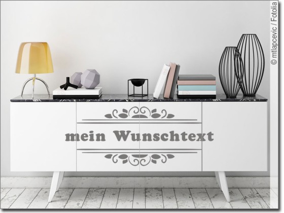 Preview: Möbeltattoo Wunschtext in Rahmen Preview: Möbeltattoo Wunschtext in Rahmen
