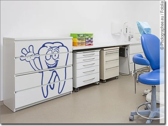 Möbeltattoo Zahn - Aufkleber Schrank Zahnarztpraxis