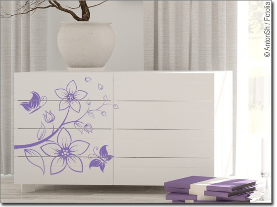 Preview: Möbeltattoo Zauberhafte Blüten