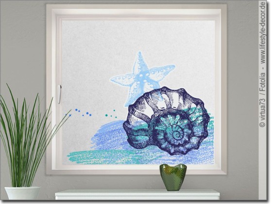 Preview: Muschel und Seestern Sichtschutz