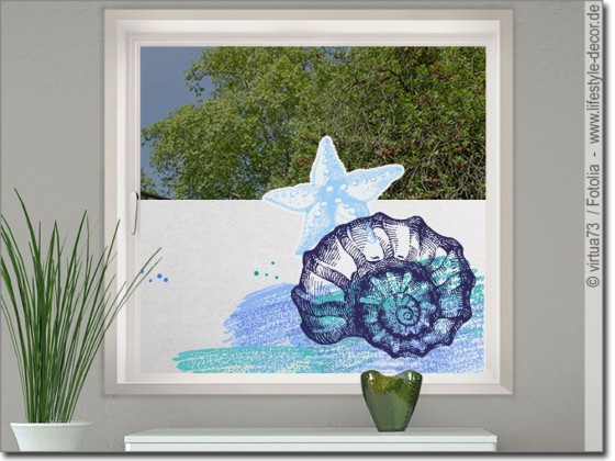 Preview: Muschel und Seestern Sichtschutz