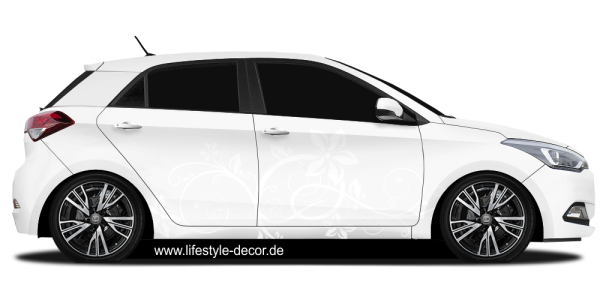 Preview: Autoaufkleber Stilvolles Ornament 2 auf hellem PKW - Ansicht Farbauswahl