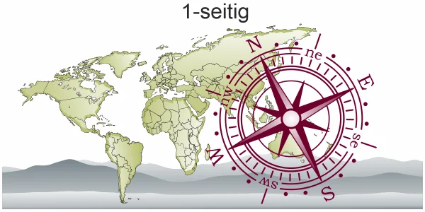 Reisemobildekor Weltkarte mit Kompassrose