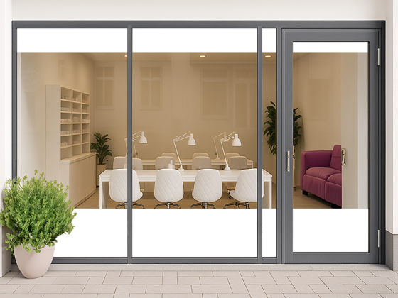 Preview: Schaufenster Farbige Dekorfolie Zuschnitt - Ansicht Farbauswahl - Vorschlag 1