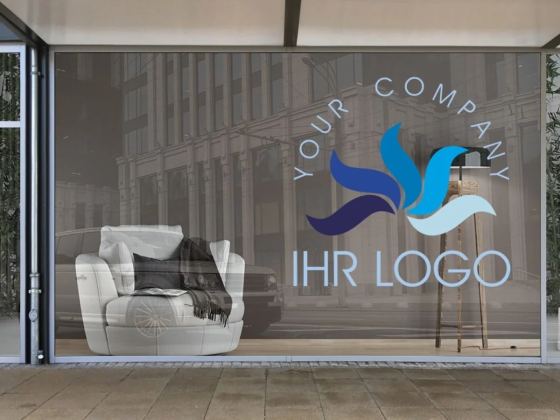 Preview: Schaufenster Firmenlogo - Farbig