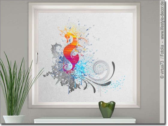 Preview: Bedruckte Fensterfolie Seepferdchen Preview: Bedruckte Fensterfolie Seepferdchen