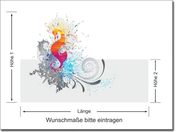 Preview: Bedruckte Fensterfolie Seepferdchen Preview: Bedruckte Fensterfolie Seepferdchen
