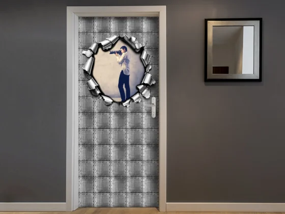 Türposter Metall Wand mit Loch und Eigenem Foto auf Tür