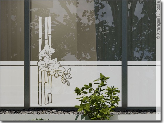Preview: Sichtschutz Bambus mit Orchidee