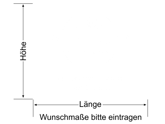 Preview: Sichtschutz Firmenlogo mit Wunschtext Preview: Sichtschutz Firmenlogo mit Wunschtext
