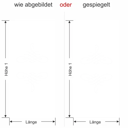 Sichtschutz für Glas Noblesse - Ansicht Ausrichtung mit Farbauswahl
