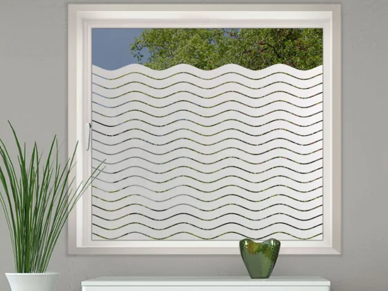 Sichtschutz Glastür Wellendekor 5/0,5 cm