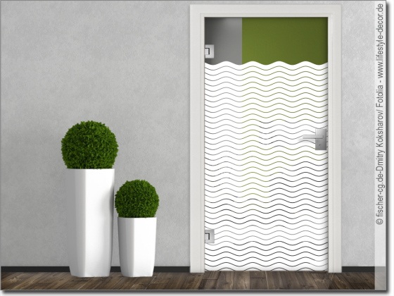 Preview: Sichtschutz Glastür Wellendekor 5/0,5 cm