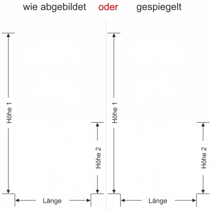 Sichtschutz Milchglasfolie Savannenbaum - Ansicht Farbauswahl und Ausrichtung Vorschlag 1