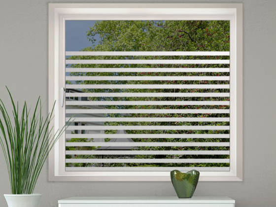 Preview: Sichtschutz Milchglasfolie Streifen für Fenster 3/3 cm
