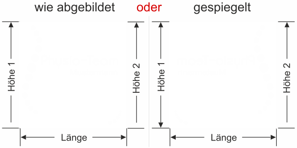 Preview: Glasfolie Sichtschutz Praxis - Ansicht Ausrichtung mit Farbauswahl Vorschlag 2
