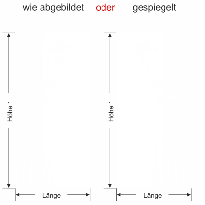 Preview: Sichtschutz Glastür Vogelschwarm aus der Pusteblume - Ansicht Ausrichtung