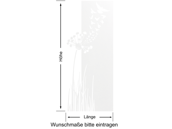 Preview: Sichtschutz Glastür Vogelschwarm aus der Pusteblume