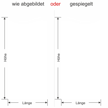 Preview: Selbstklebende Glasfolie als Sichtschutz mit moderner Welle und Kreisen - Ansicht Ausrichtung mit Farbauswahl