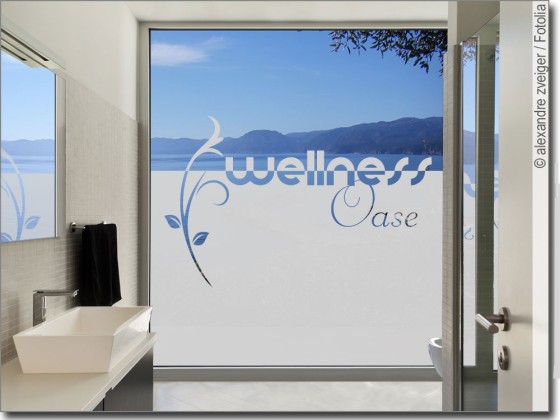 Sichtschutzdekor Milchglasfolie Fensterfolie für Badezimmer Spruch Dusch Zone 