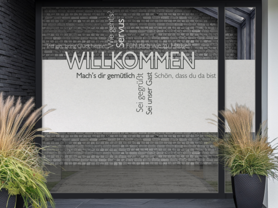 Preview: Sichtschutz Wortwolke Willkommen