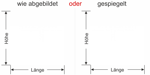 Preview: Milchglasfolie als Sichtschutz für den Flur - Ansicht Ausrichtung mit Farbauswahl