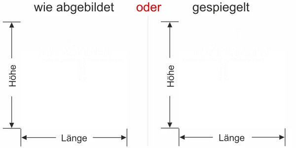 Milchglasfolie als Sichtschutz für den Flur - Ansicht Ausrichtung mit Farbauswahl