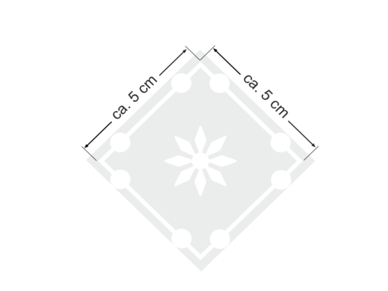 Preview: Sternchenglas Dekor auf Milchglasfolie gedruckt